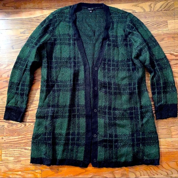 Torrid Green & Black Plaid Open Front Cardigan (1) - Picture 3 of 12